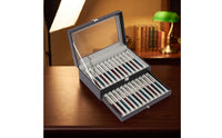 Pen Storage Box with Clear Lid Multi-Compartment Pen Storage Display Case Shielded for Collectors