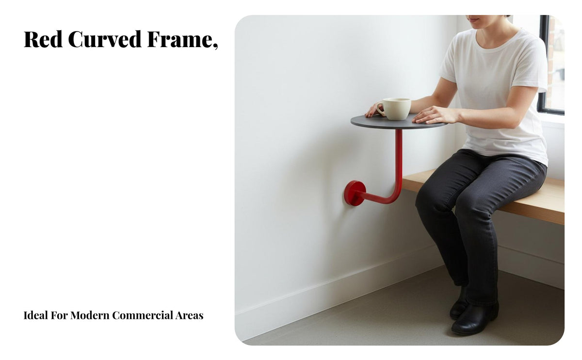 Industrial Design Wall-Mounted Round Table Wrought Iron Construction Booth Side Table Space-Saving Commercial Furniture Sturdy & Long-Lasting for Apartment Dwellers, Interior Designers, Coffee Shop, Restaurant, Small Areas, Balcony