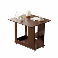 Space-Saving Foldable Utility Cart Vintage Aesthetic Multi-Level Rolling Organizer Mobile with casters Side Table Sturdy Construction for Apartment Dwellers, Office Workers, Living Room, Small Spaces, Bedroom, Dining Area
