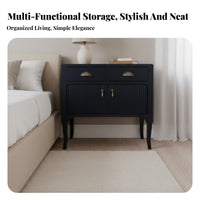 North American Country aesthetic Single-Drawer End Table with Shelf Distressed Finish Nightstand Vintage Design Bedside Cabinet Sturdy frame for Interior Decorators, Apartment Dwellers, Bedroom, Guest Room, Hallway, Nursery