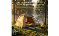 Mesh Screening Large Camping Tent Zippered Openings Instant Setup Tent Camel-Colored