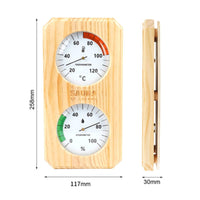 Combined Function Sauna Thermometer Hygrometer 2 in 1 Wooden Sauna Thermometer Easy to Read Temperature and Humidity Meter for Spa Owners, Steam Room