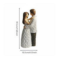 Resin Statue Hand-Painted Resin Family Figure Textured Finish Family Figurine for Living Room, Bedroom, Office Desk