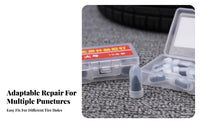 No Disassembly Needed Screw-in Tire Plug Quick and Quick Repair Screw-in Tire Plug Set Wide Compatibility Puncture Repair Kit Multi-Size Plugs for Motorcyclists, Motorcycle Riders, Car Owners, Roadside Emergency, Garage, Away from Paved Roads-Roading