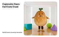 Walkable Design Cartoon Potato Suit Full-Body Coverage Oversized Character Tunic Funny Outfit Mascot Costume 3D Facial Features for Promotional Personnel, Event Performers, Trade Shows, Stage Performances, Shopping Malls, Carnival