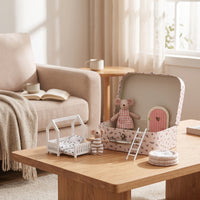 Compact Travel Suitcase Dollhouse Mini Dollhouse Playset with Travel Suitcase Screennon-Digital Carry Case Playset Handy for Toddlers