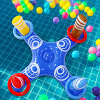 Color-Coded Hoop Toss Game with Rings Interactive Inflatable Water Toss Game Colorful Toy Portable for Backyard