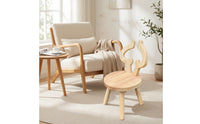 Natural Wood Stool with Backrest Wooden Children's Chair Easy to Clean Kids Stool Safe for Playroom