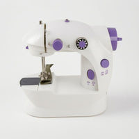 White with Lavender Accents Electric Sewing Machine Built-in Light Tabletop Sewing Machine Speed Control Stitching Tool Foot Pedal