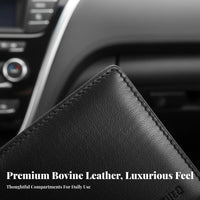 Case Soft Touch men's Document Holder Blocking Top-Grain Leather Card Holder for Professionals, Commuters