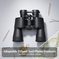 Large 50mm Objective Lens 7x50 Binoculars Tripod Mountable High Power Binoculars Wide Angle Optical Instrument Comfortable Grip for Outdoor Enthusiasts, Concert Goers, Concerts, Sporting Events, Camping, Stargazing