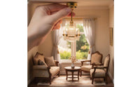 1:12 Scale Lamp With Toggle 1:12 Scale Dollhouse Lamp Battery Operated Miniature Shine European Design Illuminates