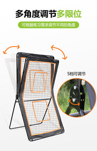 Multi-Function Adjustable Angle Hockey Rebound Net with Cast Iron Frame