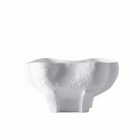 Pedestal Bowl Decorative Gourd-Shaped Bowl Matte Ceramic Vessel with Pedestal Base for Entryway Table