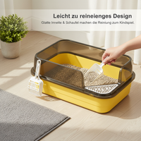 Large Semi-Enclosed Cat Litter Box with Scoop, Anti-Splash Design for Kittens and Adult Cats