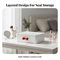 Desktop Cosmetic Box with Drawers Large Capacity for Bedroom, Women, Teens