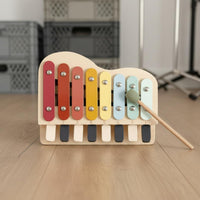 Early Education Wooden Xylophone 8 Note Notes Kids Piano Toy Educational Wooden Percussion Instrument Preschool for Toddlers, Nursery