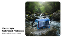 Waterproof Fanny Pack Thickened PVC Material Swimming Phone Protector Bag Adjustable Strap Three-Fold Watertight Pouch for Swimmers, Beachgoers