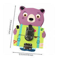 Develops Fine Movement Skills Busy Board Accessory Hand-Eye Coordination Wooden Creature Lock Toy Polished Edges Creature Latch Board for Preschoolers, Toddlers, Babies, Kindergarten, Quiet Time, Travel