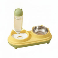 Long-Lasting Elevated Tilted Pet Bowl Set Easy to Clean Automatic Cat Feeder and Water Dispenser Large Capacity Weight-Operated Pet Feeding Station Detachable Design for Cats