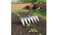 Sharps Tined Hoe Multi-Functional Weeding Rake Heavy Duty Soil Loosening Rake for Gardeners, Farmers, Vegetable Plot, Garden, Farm