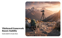 Stable & Sturdy Professional Camera Tripod 360° Rotation Heavy Duty Tripod Stand Universal Compatibility Telescope Mount Foldable for Photographers, Content Creators, Night Fishing, Recording Recording, Outdoor, Studio
