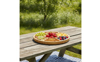 Charcuterie Board with Compartments Round Serving Board with Compartments Divided Serving Platter Multi-Compartment Elegant