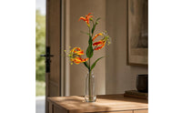 Lifelike Artificial Gloriosa Realistic Gloriosa Lily Stem Slender Fake Flower with Buds Bendable for Florists, Home Decor