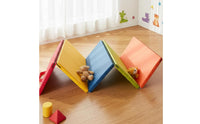 Foldable Folding Tumbling Mat Thick Padded Rainbow Kids Mat Easy to Stow-Away Eco-Friendly for Toddlers, Infants, Playroom, Daycare