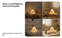 Warm Glow Tent-Shaped Night Light Type-C Charging Silicone Night Lamp Dimmable Home Lighting Portable