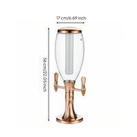 Chilled Beer Dispenser with Dual Taps Tabletop Beer Dispenser with Ice Tube Clear Drink Dispenser with Ice Column Sturdy for Bartenders