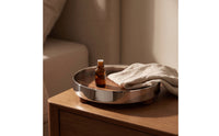 Decorative Tray with Feet Elegant Round Tray with Metal Walls Chic for Coffee Table
