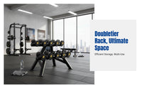 Dumbbell Rack, Commercial Home Gym Storage, Thick Steel, Double Tier