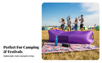 Wind-Inflated Lounger Portable Wind-Filled Recliner Lightweight wind-inflated lounger for event& travelers, Beach Lovers, Music concerts, Traveling, Picnics