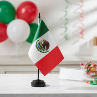 Soccer Tournament Theme Desk Flag with Stand International Meeting Decor Tabletop Country Flag Patriotic Display Easy Setup for Event Planners, Business Owners, Conference Room, Office