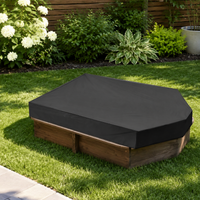 Sturdy Duty Sandbox Cover, 160x113x22cm Boat Shaped Oxford Cloth Sandbox Lid, Waterproof & Dustproof with Drawstring, Kids Sandbox Cover for Backyard