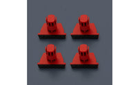 4 Pieces Red Tabletop Clamp Stop Block Cylindrical Top Plastic Clamp Stop