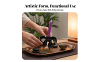 Creative Design Ceramic Candlestick Elegant Shaped Candle Holder Heat-Resistant for Women, Adults, Bedroom, Living Room, Weddings