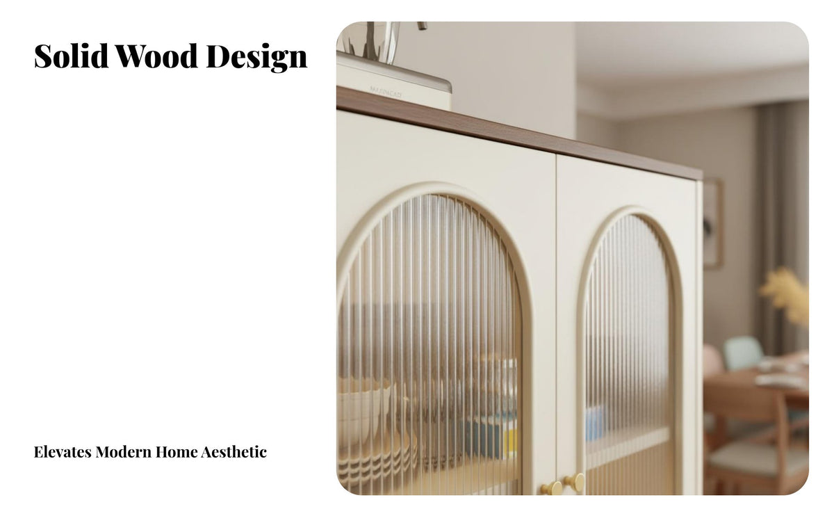 Multi-Purpose Buffet Cabinet with Doors Sturdy Construction Kitchen Buffet Cabinet Scratch Resistant Living Room Credenza Easy to Clean for Homeowners, Apartment Dwellers, Interior Decorators, Entryway