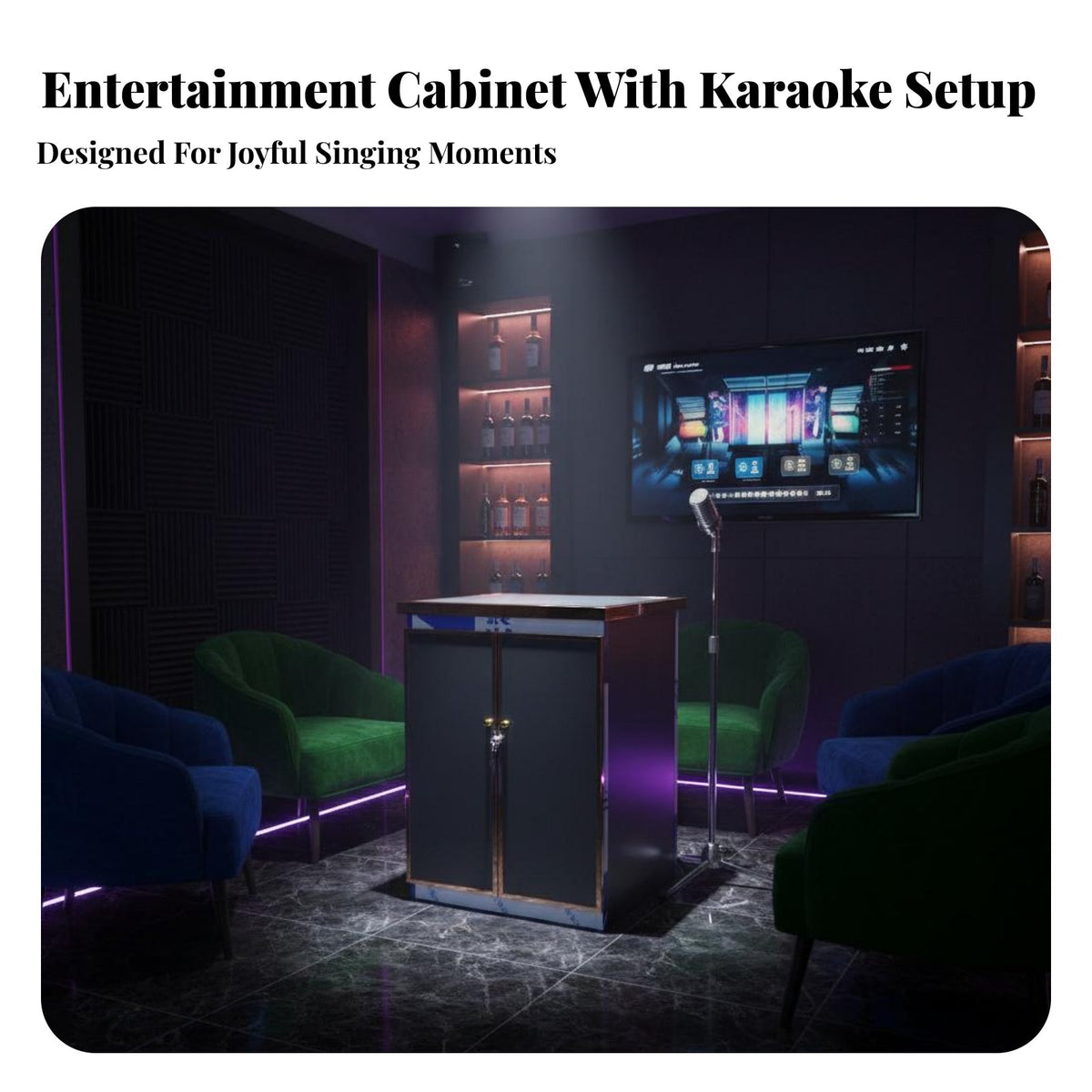 KTV Song Selection Cabinet Stainless Steel Construction Karaoke Machine Console Luxury Finish Home Karaoke System Cabinet for Bar, Clubhouse