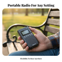 Rechargeable Frequency Modulation & AM/AM Bluetooth Radio Automatic Scanning and Pre-Programmed Stations Digital AM/frequency Modulation & AM Receiver TF Card Support MP3 Player USB-C Charging for Commuters, Travelers, Outdoor Enthusiasts, in-Vehicle Use