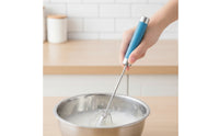Semi-Automatic Egg Beater Press-Style Push Whisk Manual Rotary Whisk with Stainless Steel Head for Home Home Cooks, Pastry Making, Kitchen