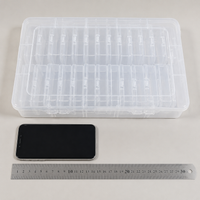 Transparent storage box with lid, 26-compartment sorting box, 28.5x17x5.5cm polypropylene organization box for craft room