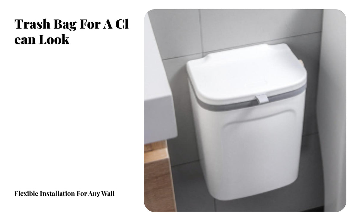 Wall-Mounted Garbage Can Large Capacity Wall Mounted Garbage Can Space-Saving Lavatory Paper Basket for Families, Students, Bedroom, Office, Dorm Room