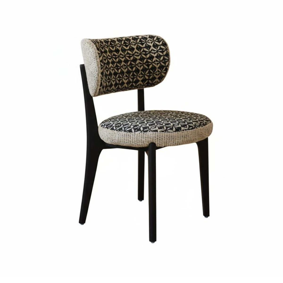 French Retro design Cane rear Side Chair Curved rearrest Accent Furniture Modern Minimalist Kitchen Seat Padded pad for Interior Decorators, Restaurant Owners, Office Managers, Dining Room, Bedroom, Reception Area