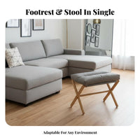 Foldable Design Padded Leg simple setup to Assemble foldable Padded Ottoman Ergonomic aid Footrest Stable X-shaped frame for Students, Seniors, Adults, Under Desk, Workstation, Living Room, Bedroom