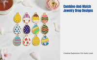 Easter Enamel Hare Oval Decoration, Alloy Cartoon Charms, DIY Jewelry Supplies, Mixed Random Styles, Holiday Craft