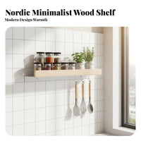 Drillno-Drill Installation Floating Shelf Space-Saving Organizer Rack Sturdy Household Storage Multi-Purpose for Renters, Homeowners, Students, Kitchen, Bathroom, Living Room, Entryway
