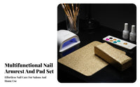 Comfortable Support Manicure Hand Rest Pillow Easy to Clean Glitter Hand Rest Set Waterproof for Manicurists, Beauty Professionals, Home