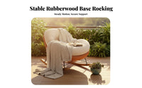Ergonomic Design Eggshell Rocking Chair Stable and Safe Rocker Luxurious Cushioning Household Furniture Wide Seat for Homeowners, Book Lovers, Living Room, Balcony, Reading Nook, Leisure Area